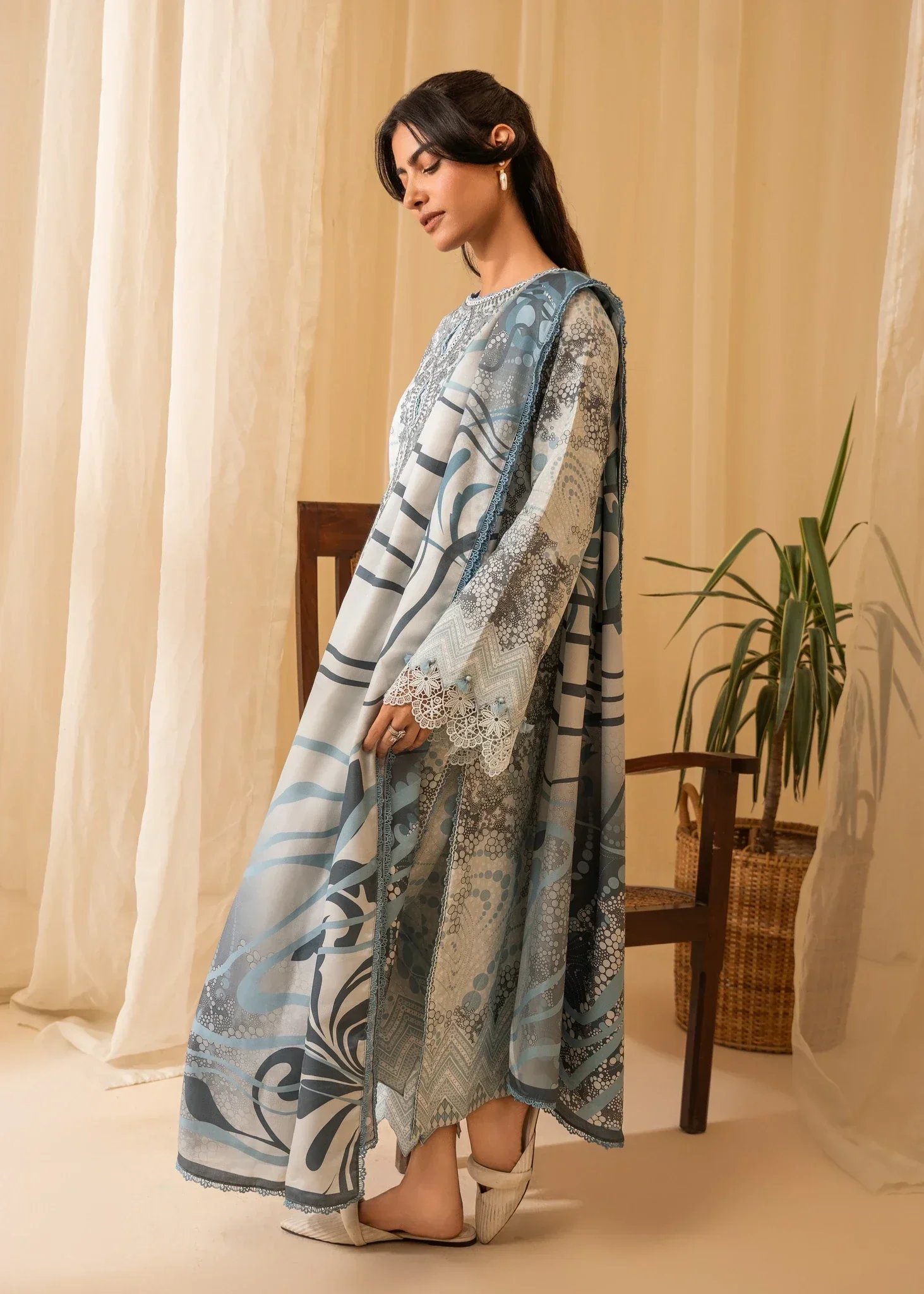 Aabyaan Izabel Linen Prints Fall/Winter – ELINA (AZ-10) - Image 5