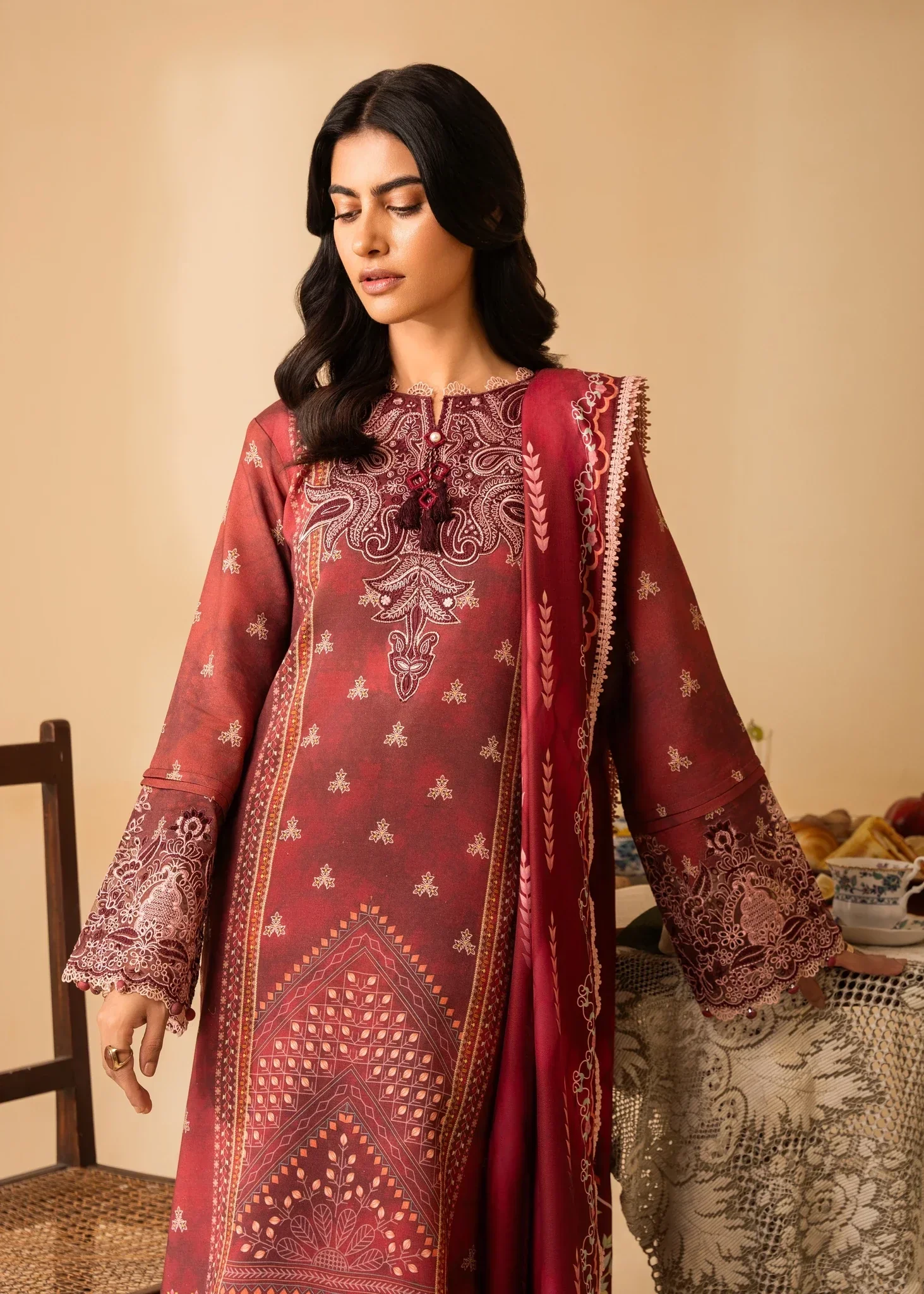 Aabyaan Izabel Linen Prints Fall/Winter – TAHLIA (AZ-09) - Image 4