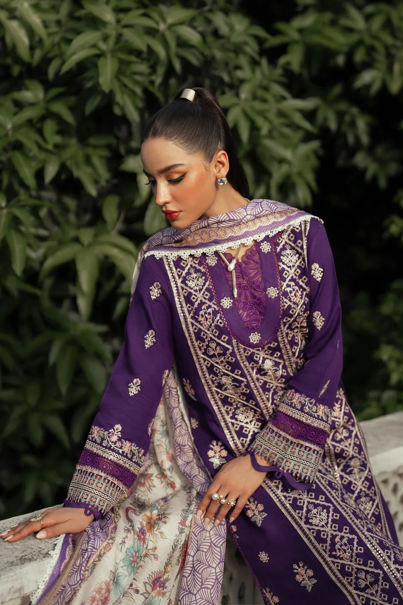 Aabyaan Miraal Signature Embroidered Viscose Fall Collection – AYMEEN (AV-02) - Image 5