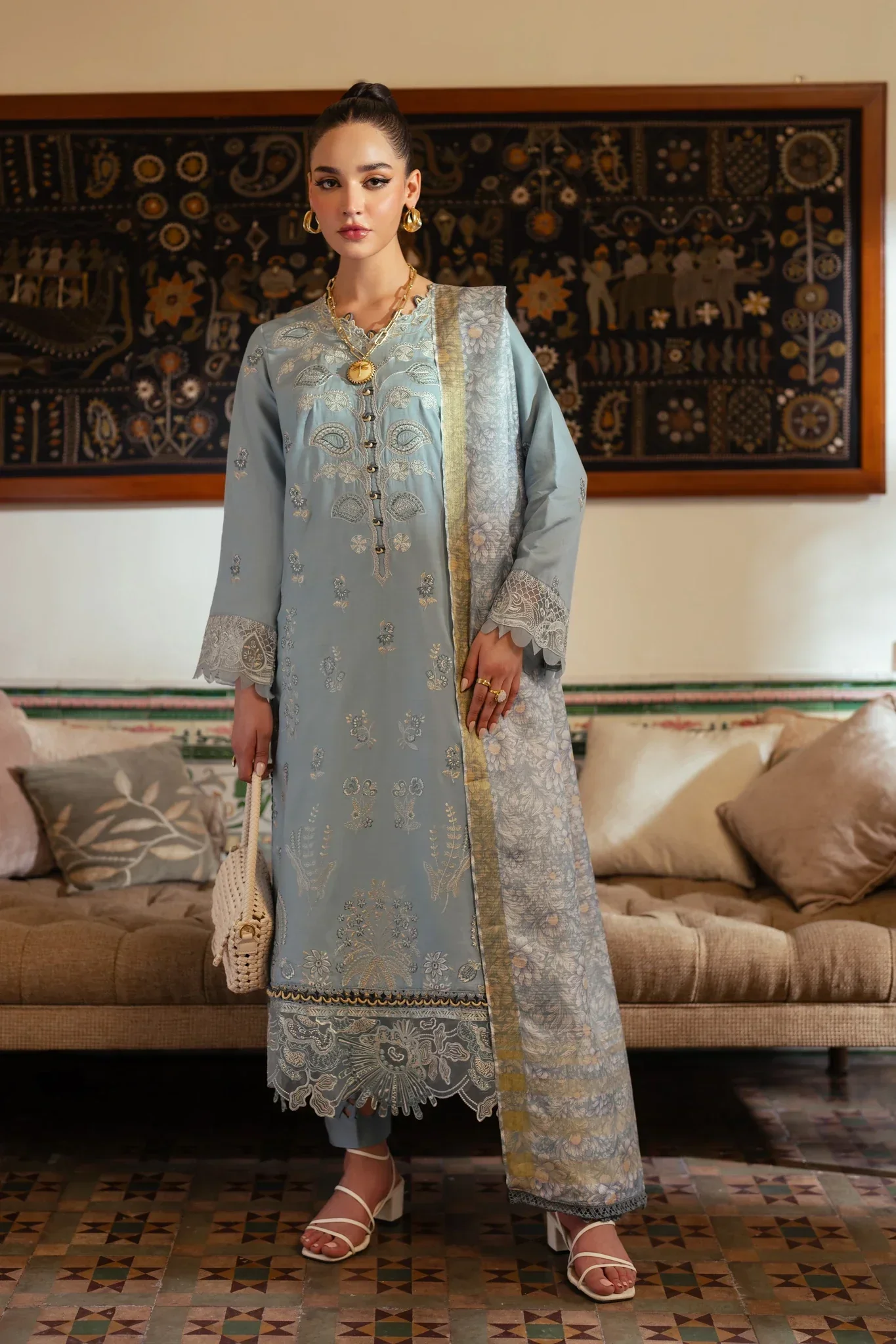 Aabyaan Miraal Signature Embroidered Viscose Fall Collection – MALEEN (AV-04) - Image 2