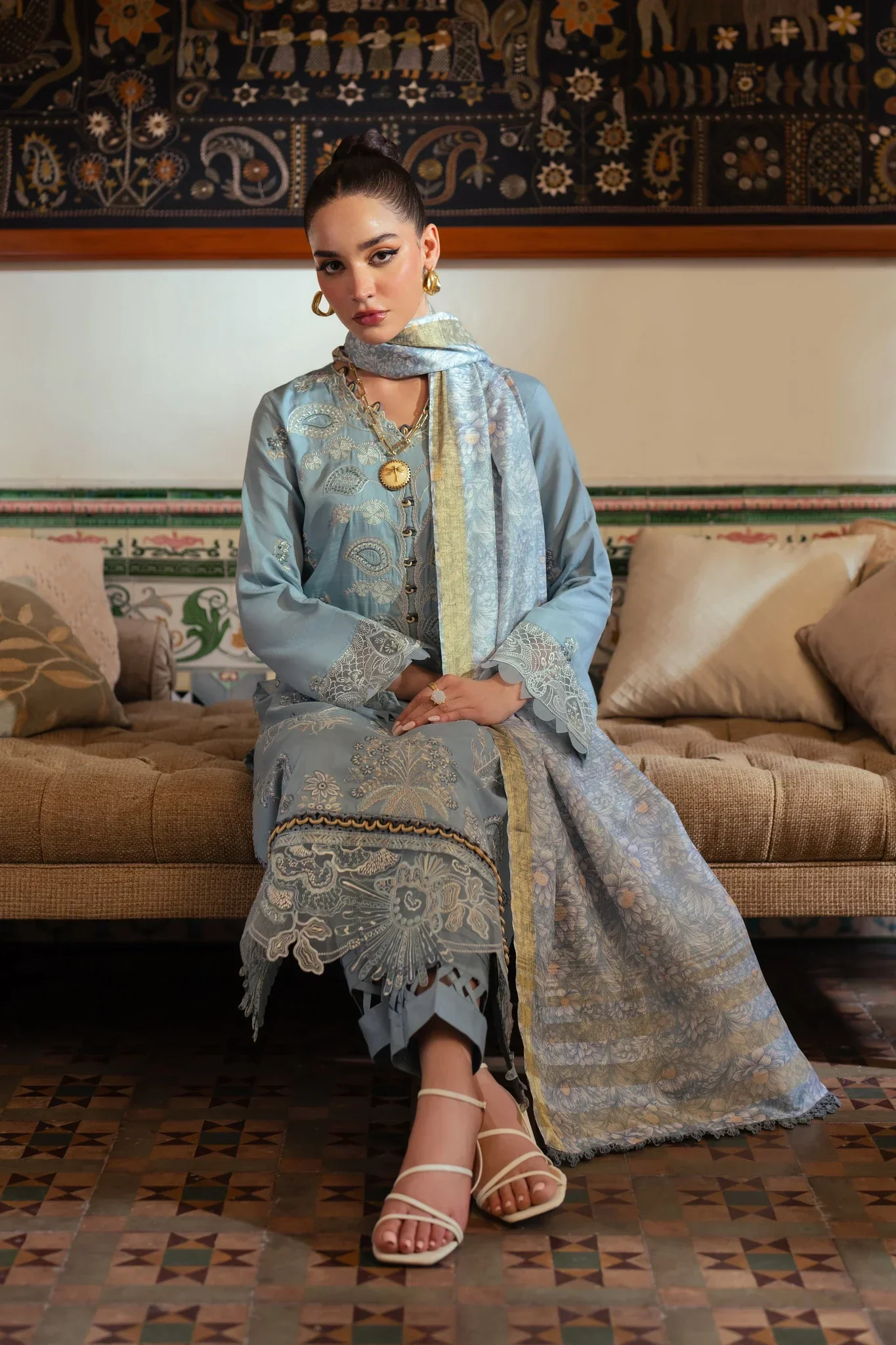 Aabyaan Miraal Signature Embroidered Viscose Fall Collection – MALEEN (AV-04) - Image 4