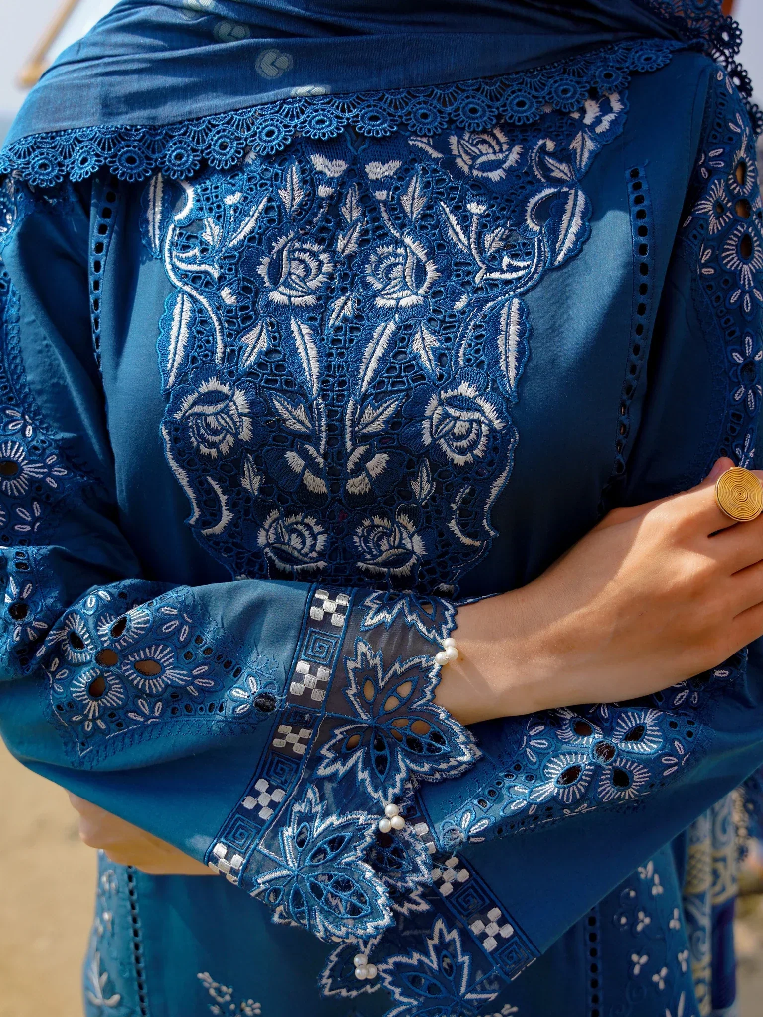 Aabyaan Saagar Luxury Festive Lawn Collection 2024 – ZEENA (AF-12) - Image 4