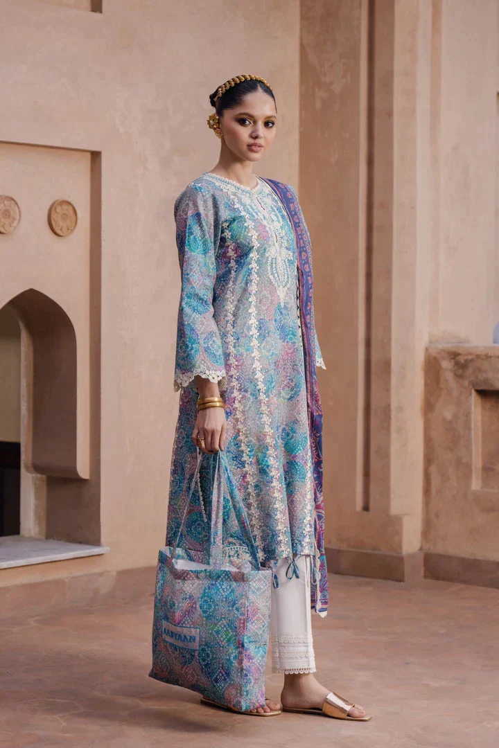 Aabyaan Shezlin Chikankari Lawn by Qalamkar – MEERAK (AS-12) - Image 5