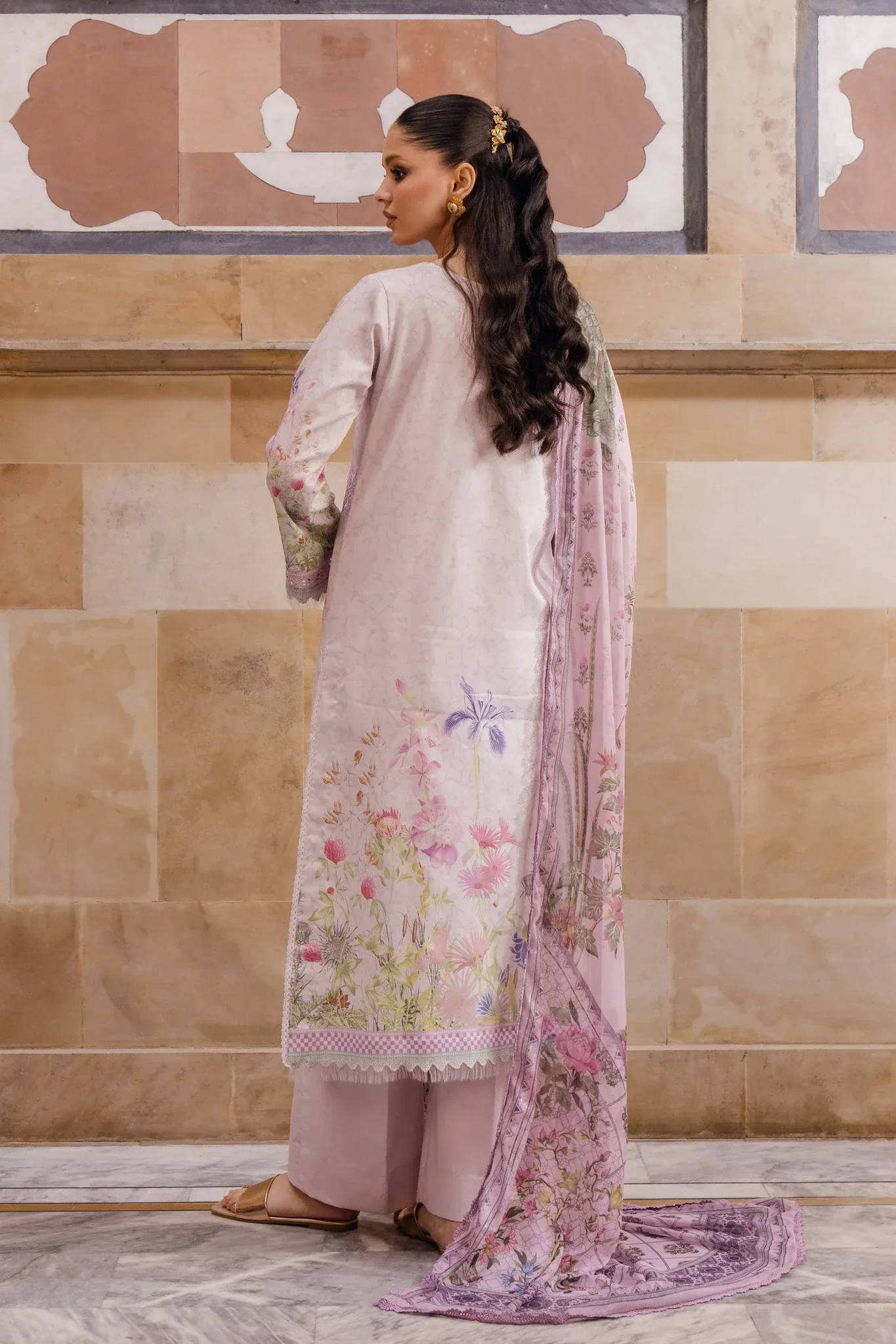 Aabyaan Shezlin Chikankari Lawn by Qalamkar – YASHAL (AS-03) - Image 4