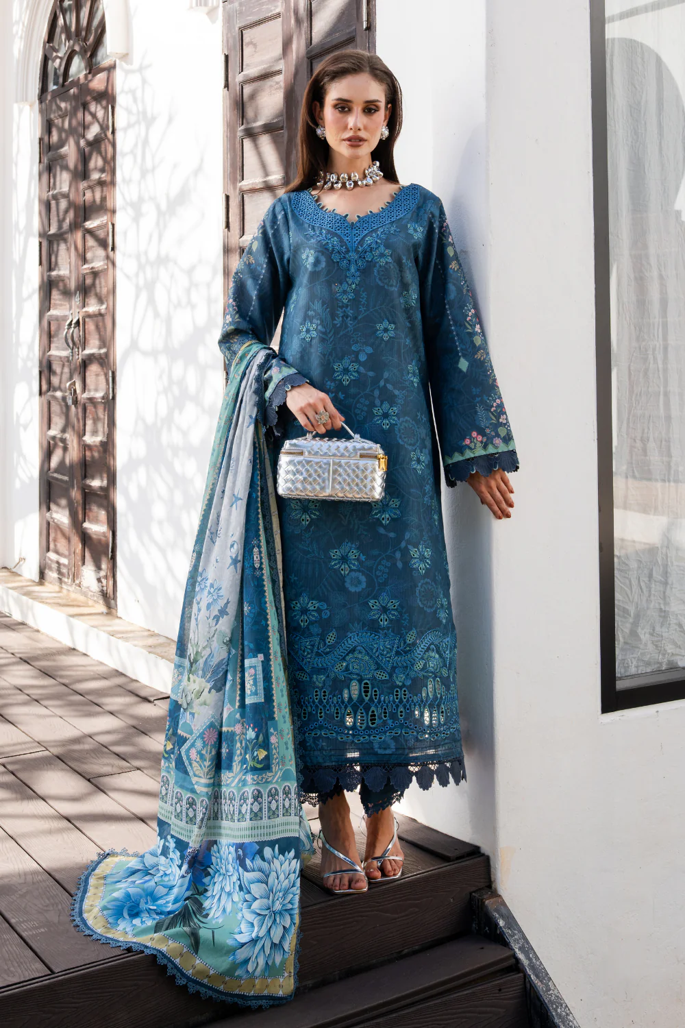 Aabyaan Shezlin Chikankari Lawn Edit – ZERIEL (AZ-08) - Image 2
