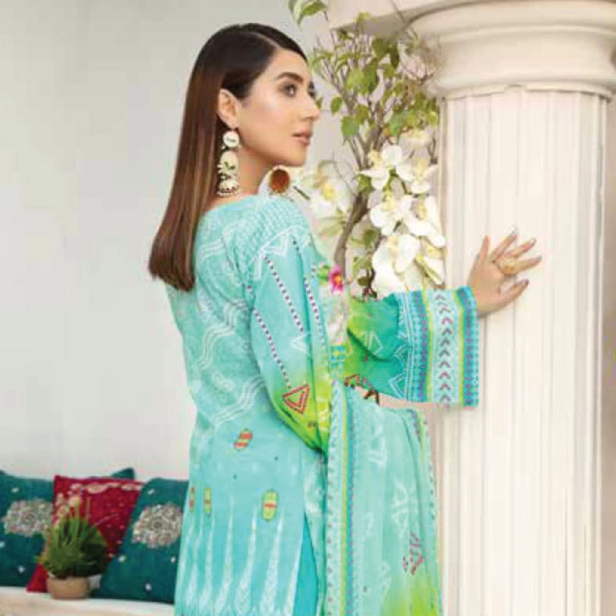 Aafreen Chunri Embroidered Lawn Chikankari Vol-9 – AF-66 - Image 4