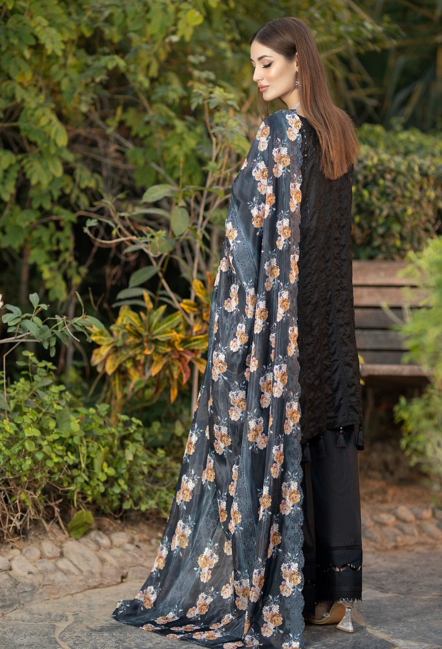 Adan's Libas Fuchsia Lawn Collection – French Black - Image 4