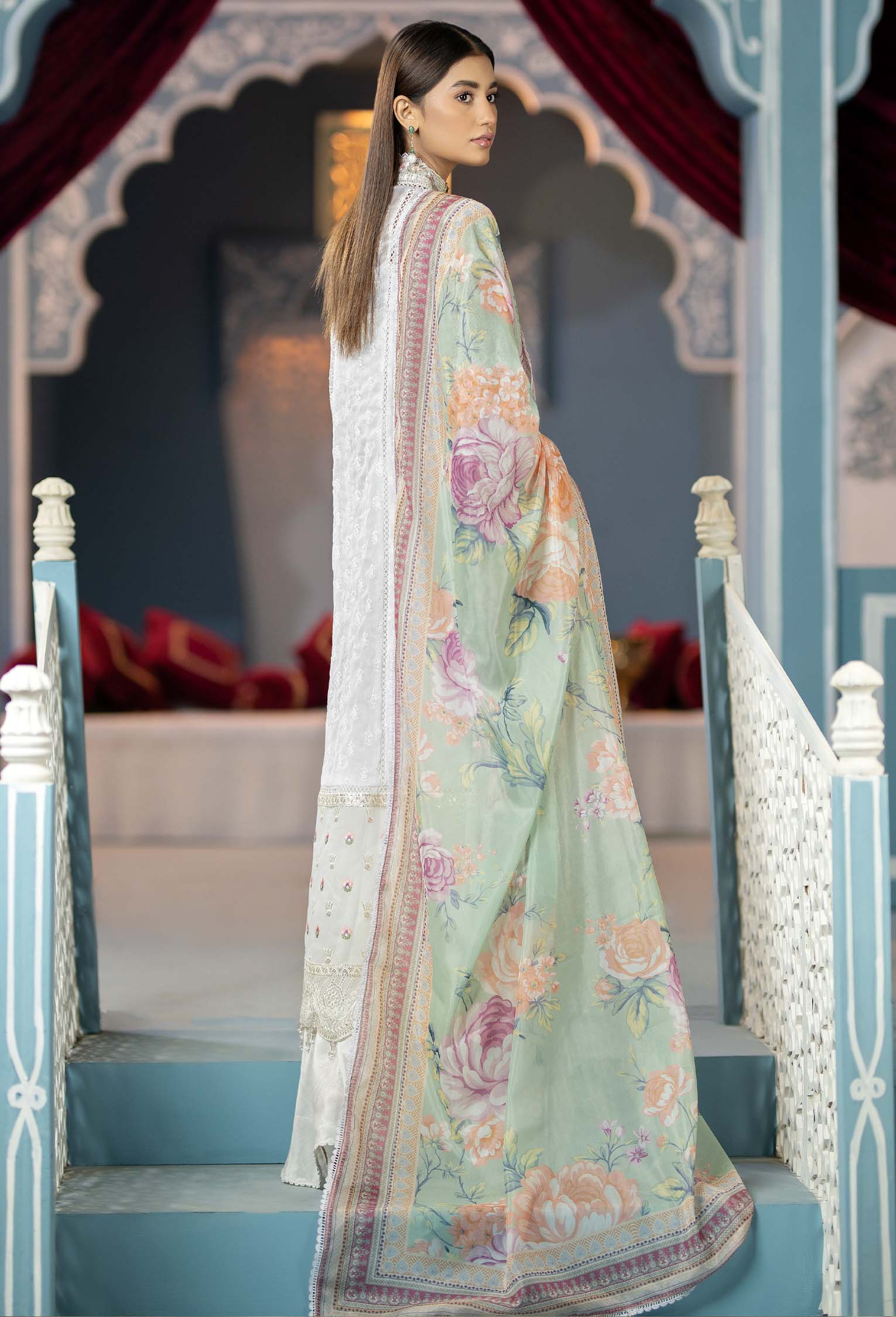 Adan's Libas Lueur Chikankari Collection – Gradient Breeze - Image 2