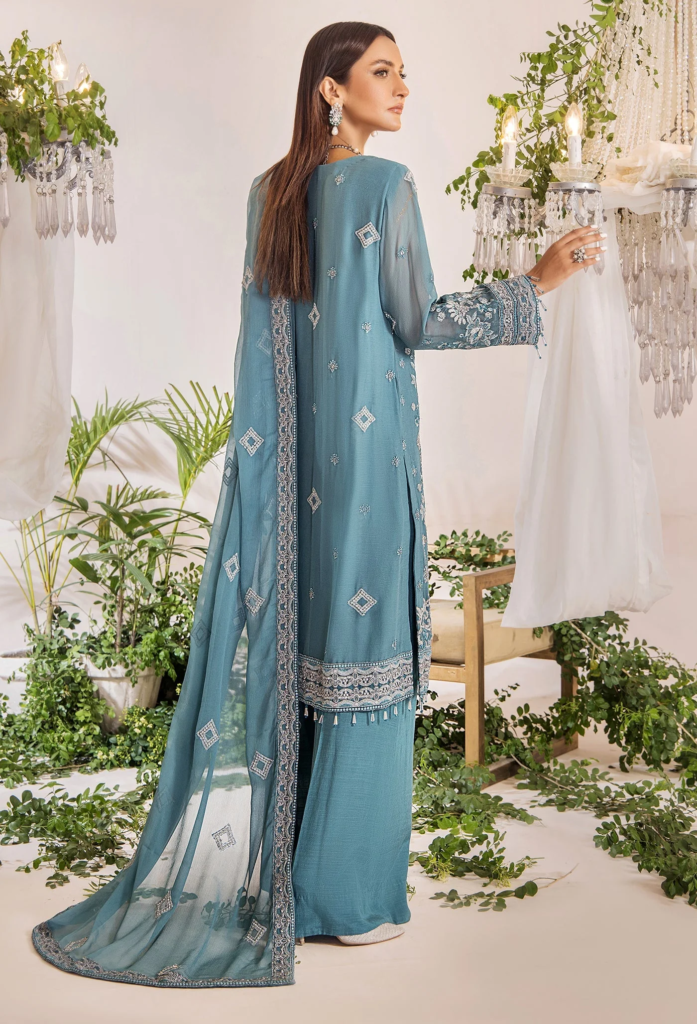 Adan's Libas Lueur Semi-Stitched Chiffon Formal Collection – D-03 - Image 2