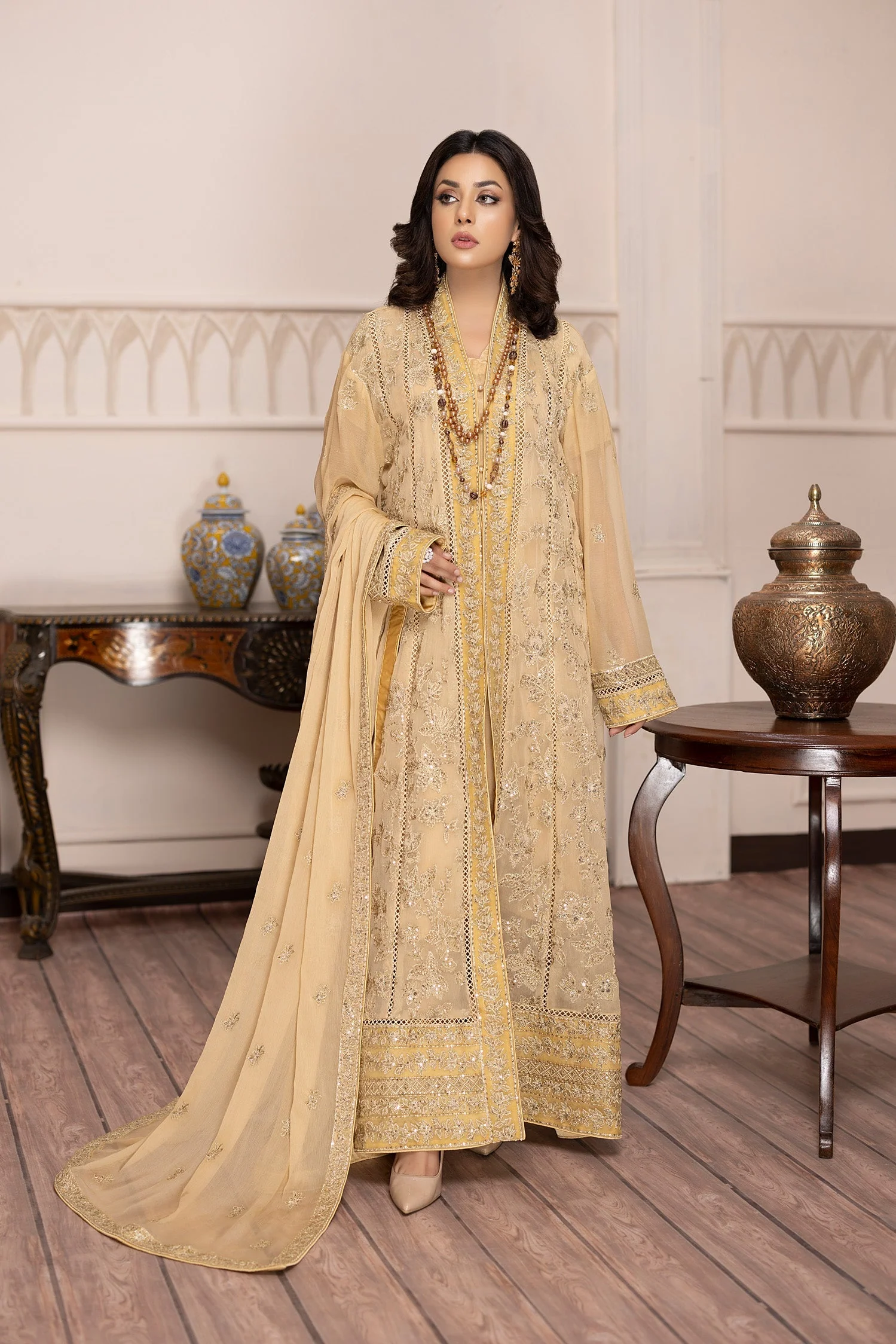 Adan's Libas Pret · Embroidered Chiffon 3PC Gown Collection – Lite Sun