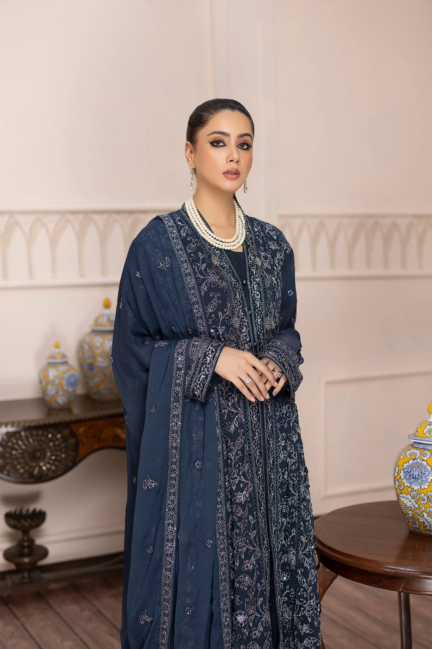 Adan's Libas Pret · Embroidered Chiffon 3PC Gown Collection – Mystical Missry - Image 3