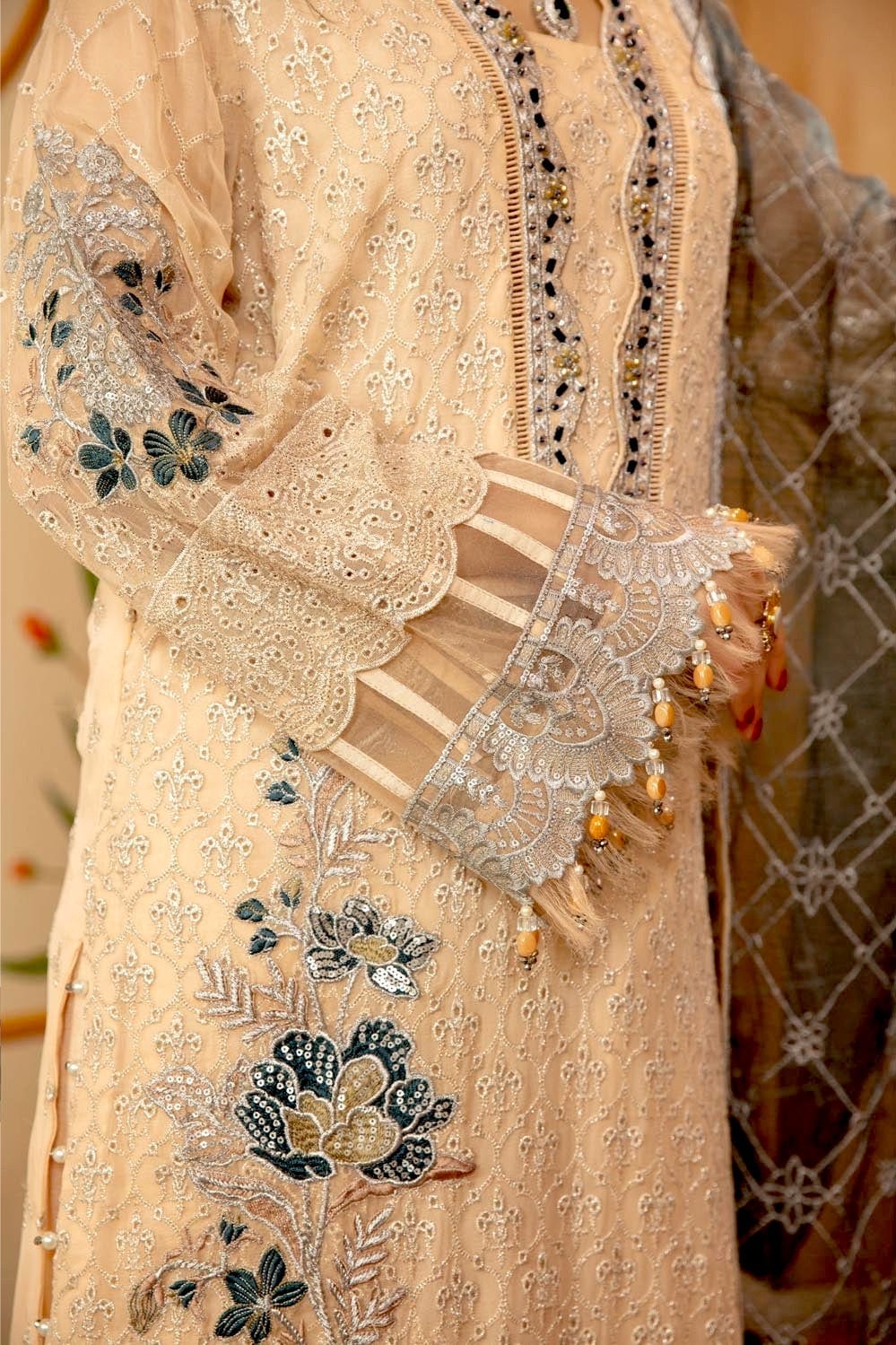 Adan's Libas Ravia Schiffli Embroidered Chiffon Collection – Sundas - Image 3