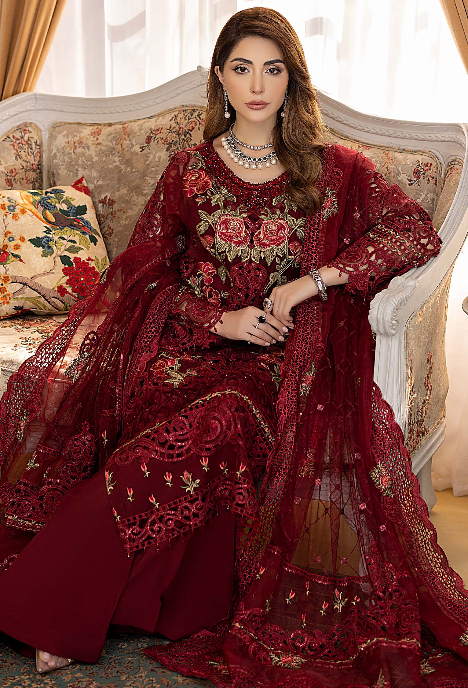 Adan's Libas Restic Affairs Embroidered Organza Collection – Gladiolus - Image 5