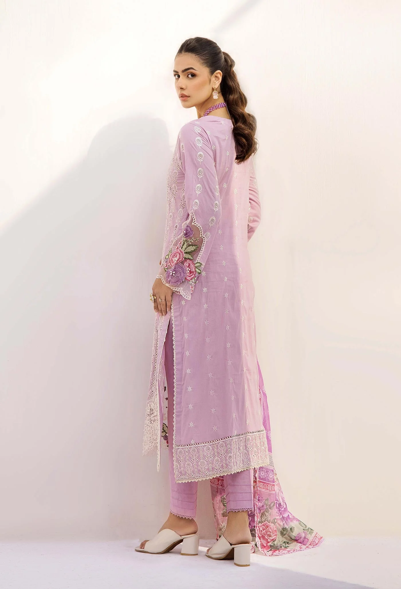 Adan's Libas Rumi Schiffli Embroidered Lawn – D-1 - Image 2