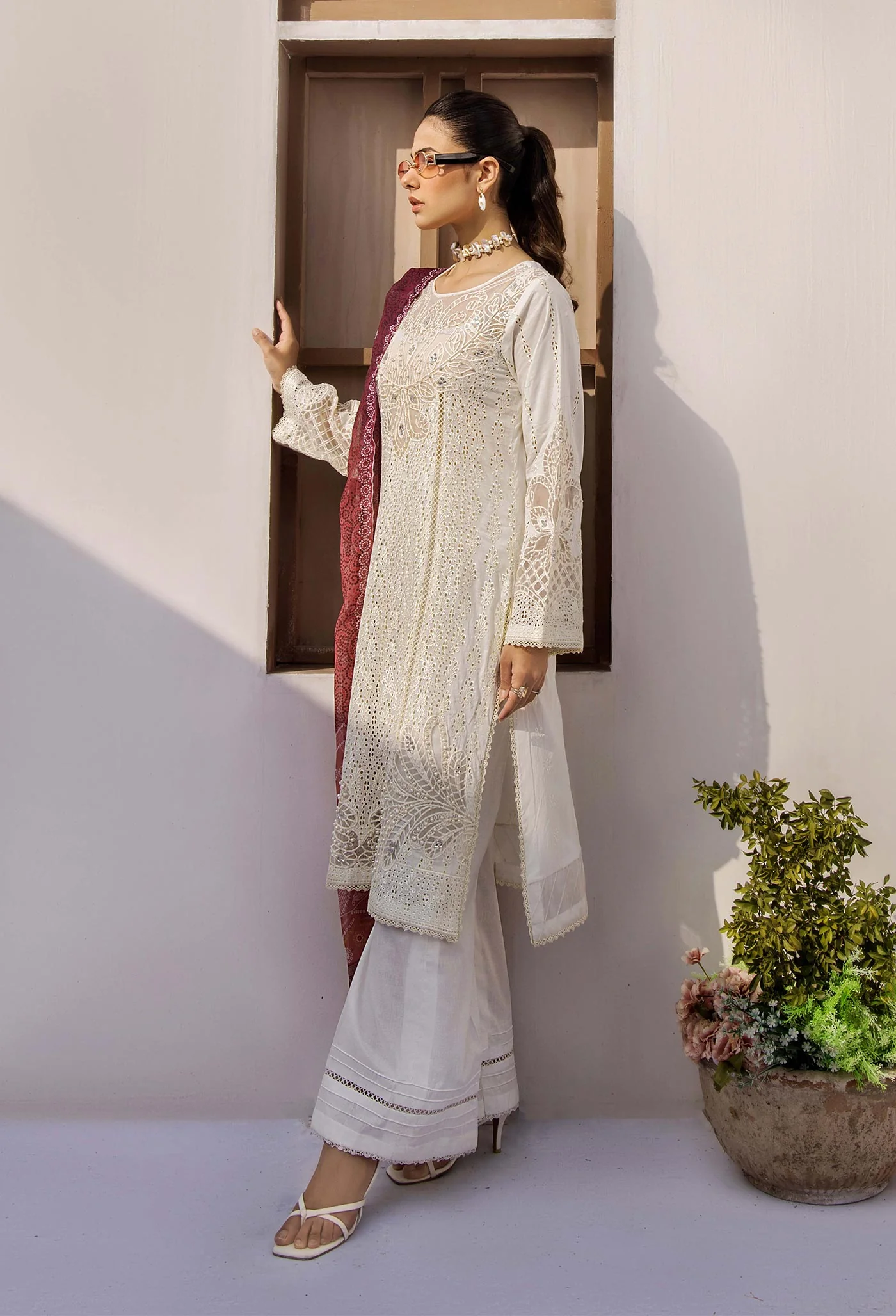 Adan's Libas Rumi Schiffli Embroidered Lawn – D-5 - Image 3