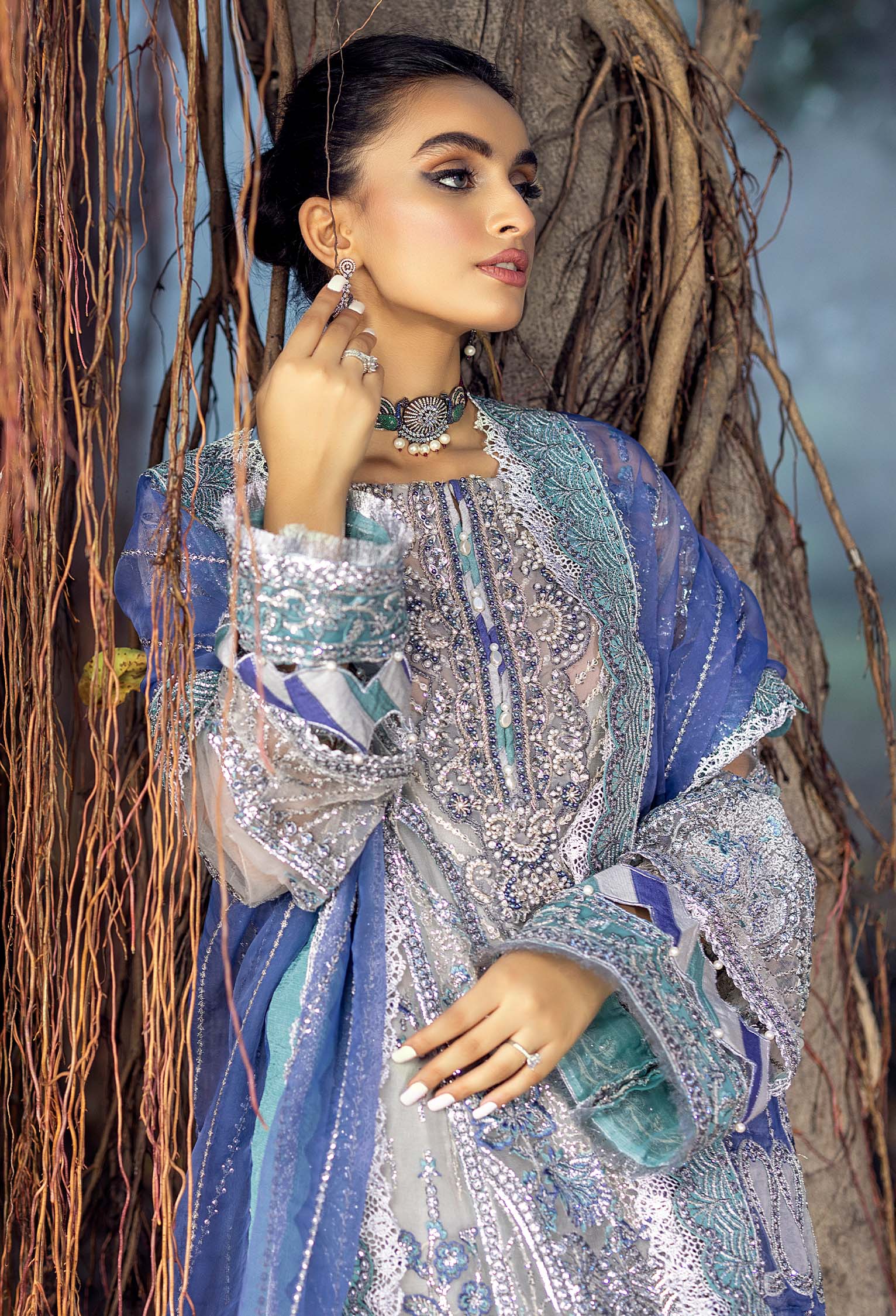 Adan's Libas Sang-e-Rah Formal Wedding Collection – Emerald Blue - Image 2