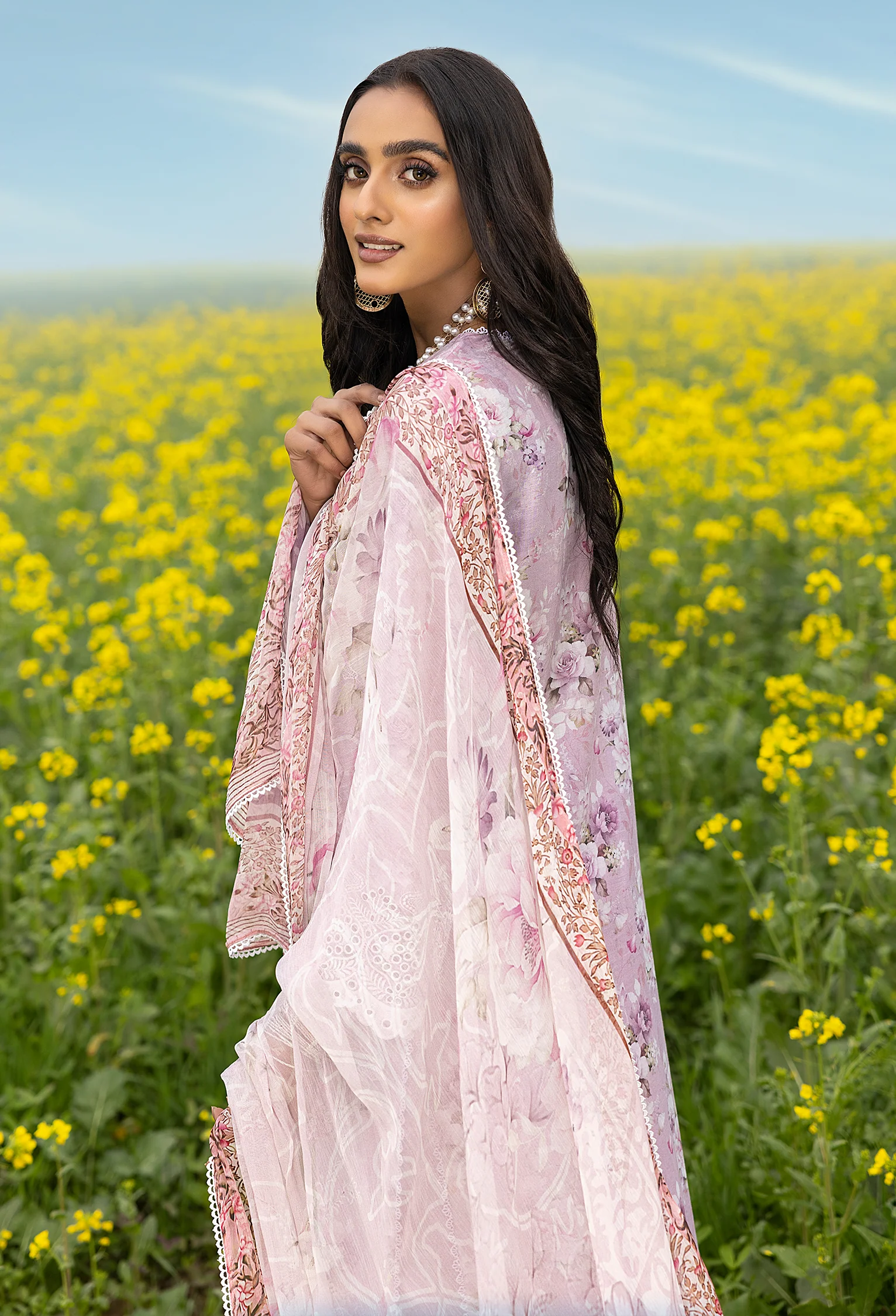 Adan's Libas Sarsoon Lawn Collection – Soft Mauve - Image 3