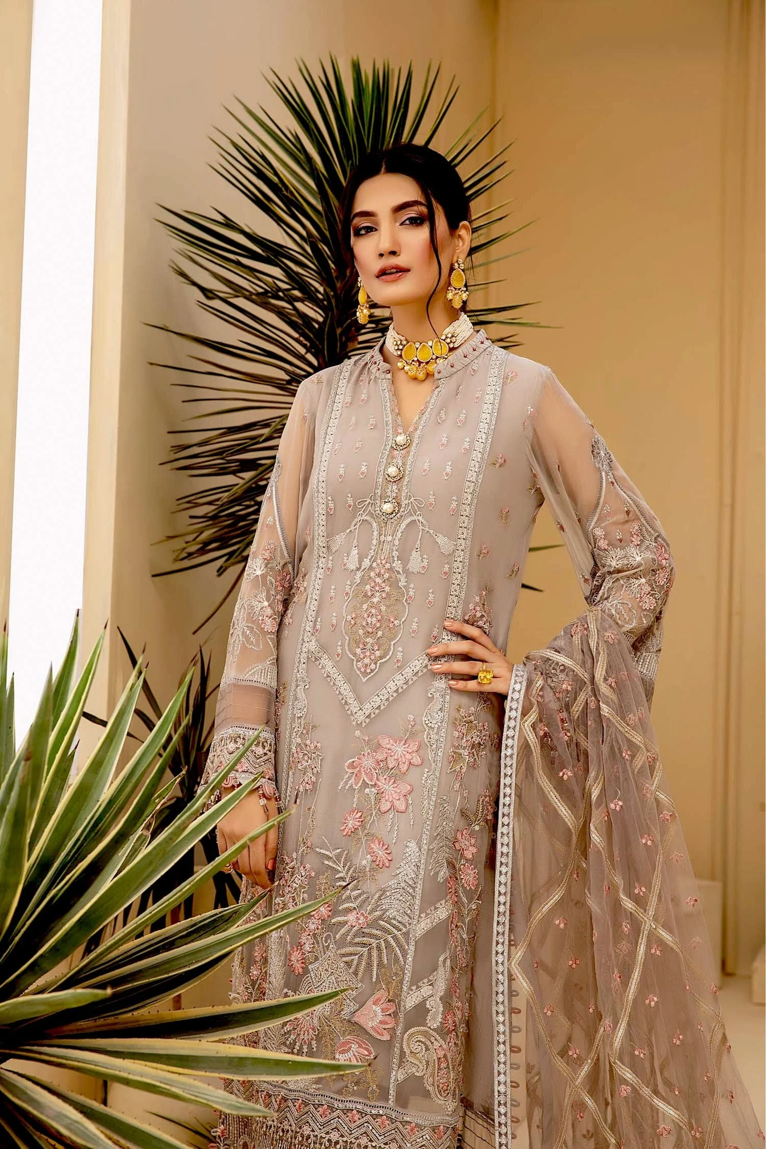 Adan's Libas Tesoro Embroidered Chiffon Formal Collection – Contemporary Rage - Image 5