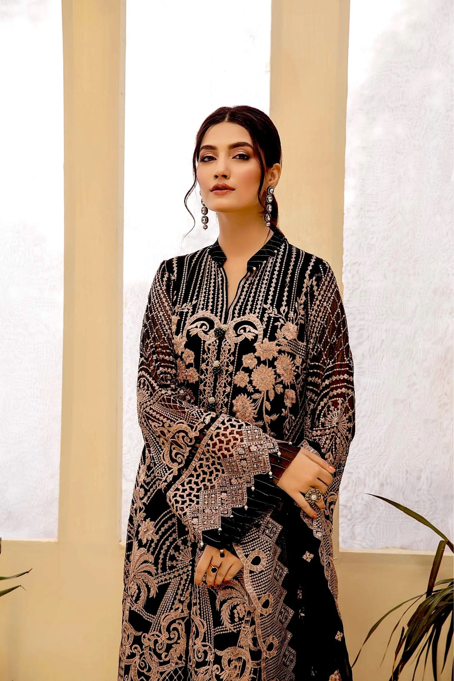 Adan's Libas Tesoro Embroidered Chiffon Formal Collection – Mystering Revel - Image 5