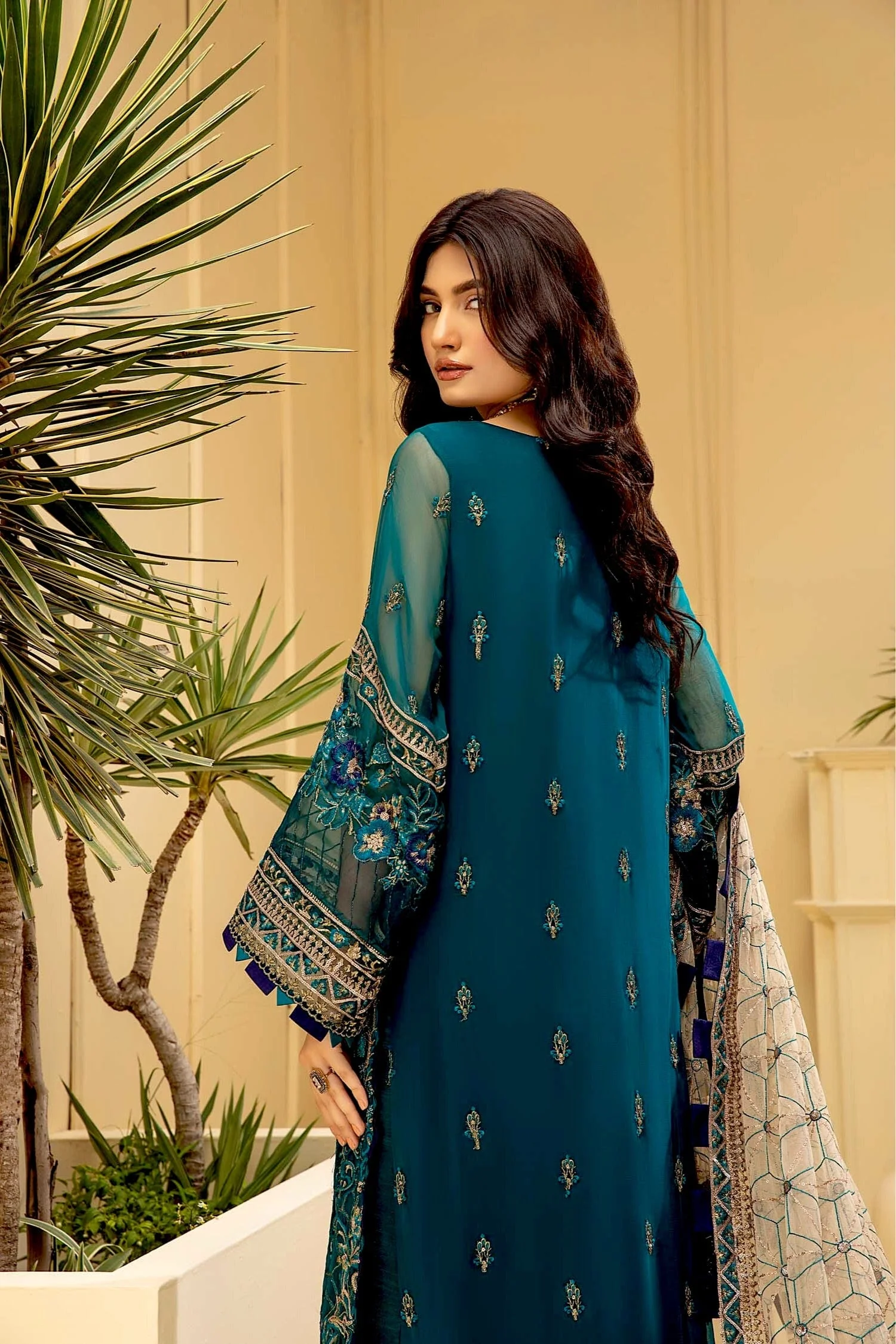 Adan's Libas Tesoro Embroidered Chiffon Formal Collection – Twinkling Stray - Image 4