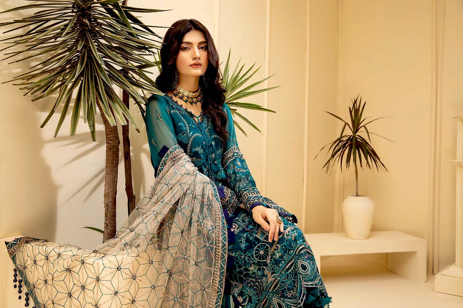 Adan's Libas Tesoro Embroidered Chiffon Formal Collection – Twinkling Stray - Image 6