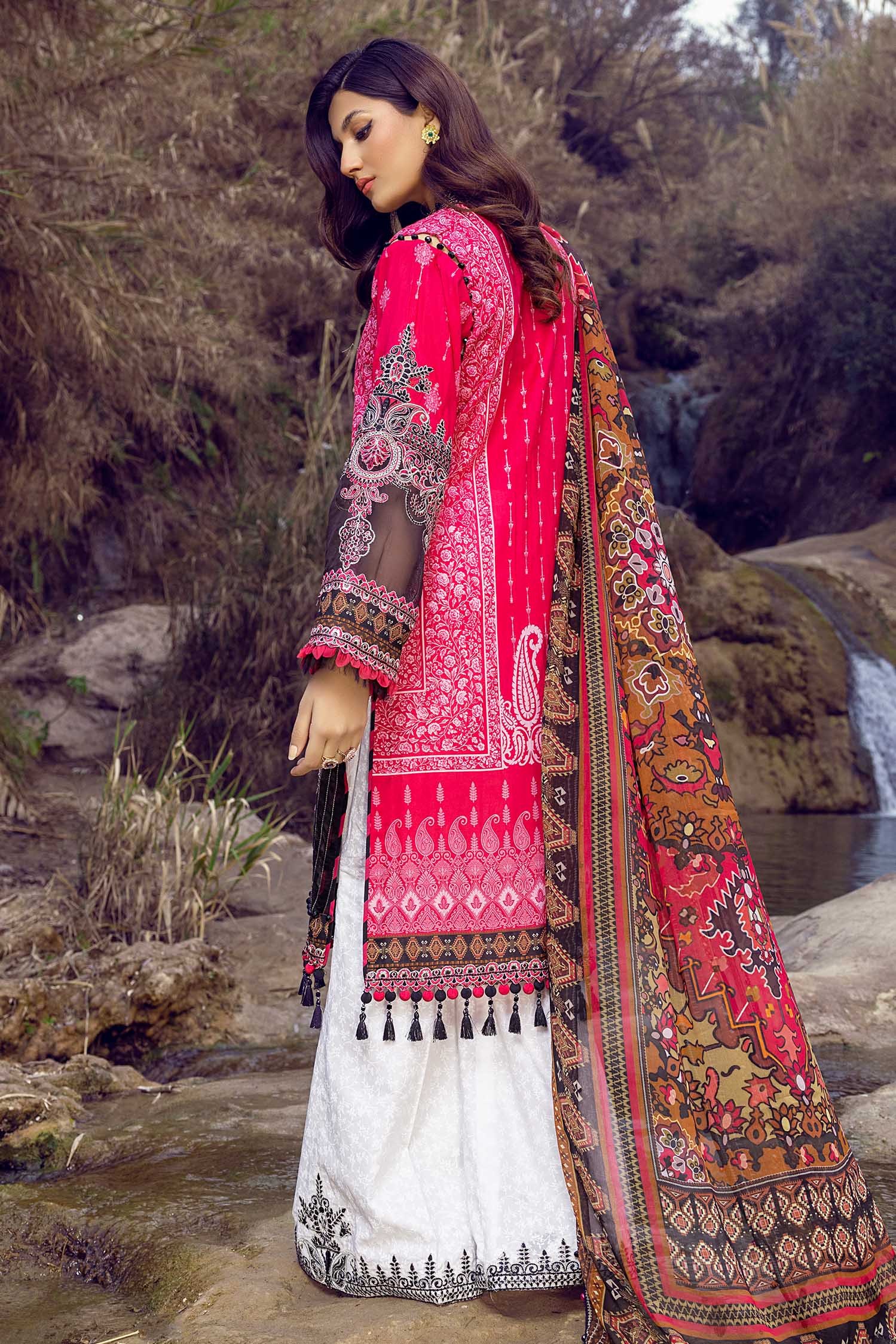 Adan's Libas Wadi-e-Soan Lawn Collection Pink Muddle- 06 - Image 3