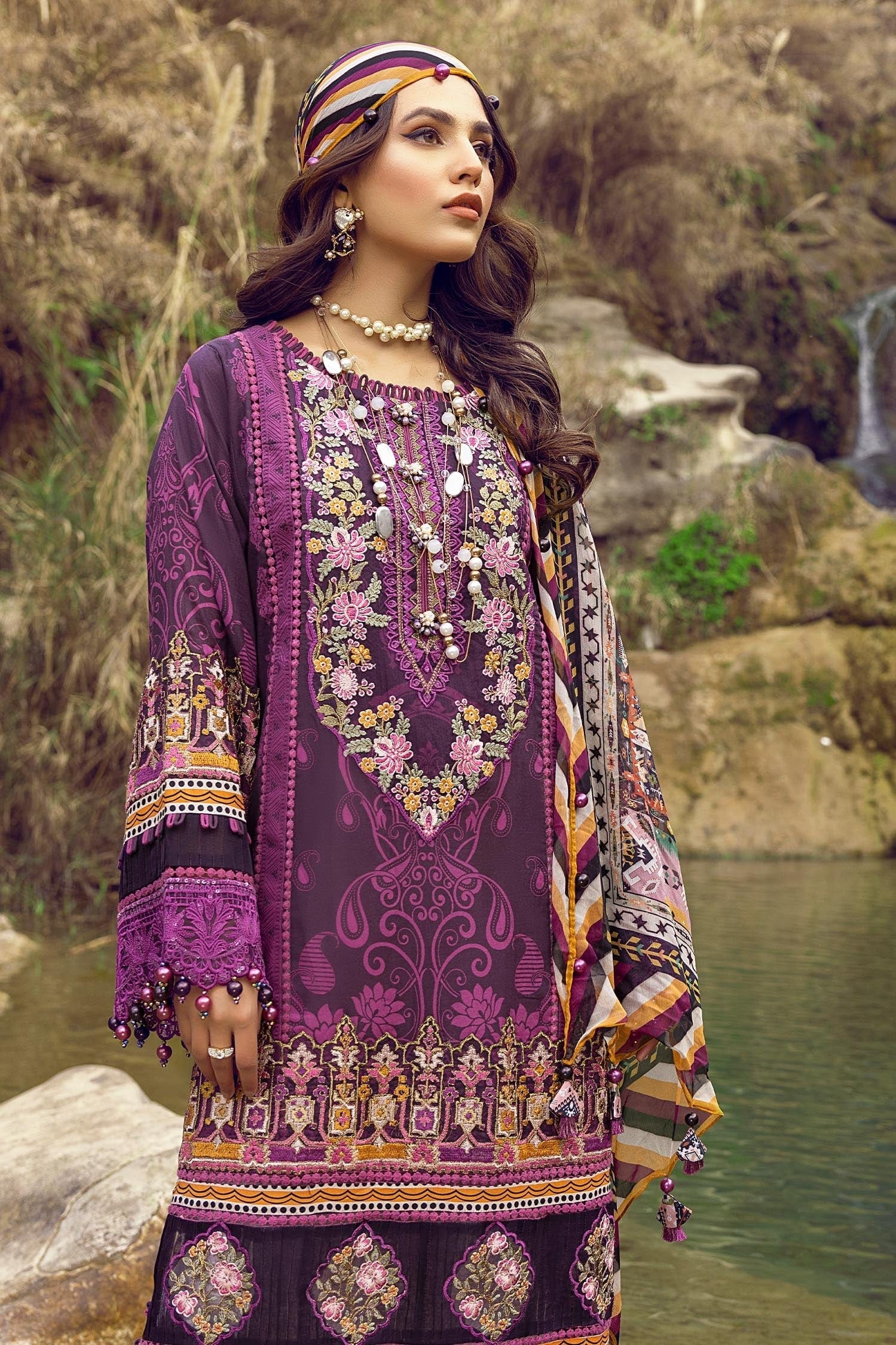 Adan's Libas Wadi-e-Soan Lawn Collection Vivid Spatter-03 - Image 4