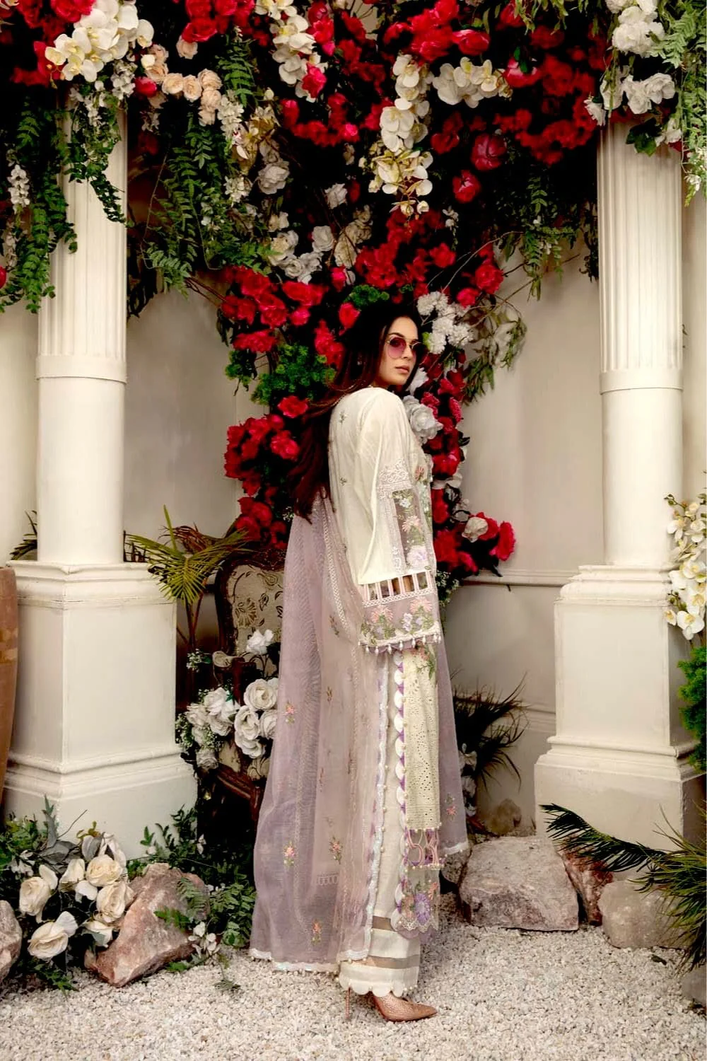 Adan's Libas · Wisteria Schiffli Embroidered Lawn Collection – Mintcream - Image 5