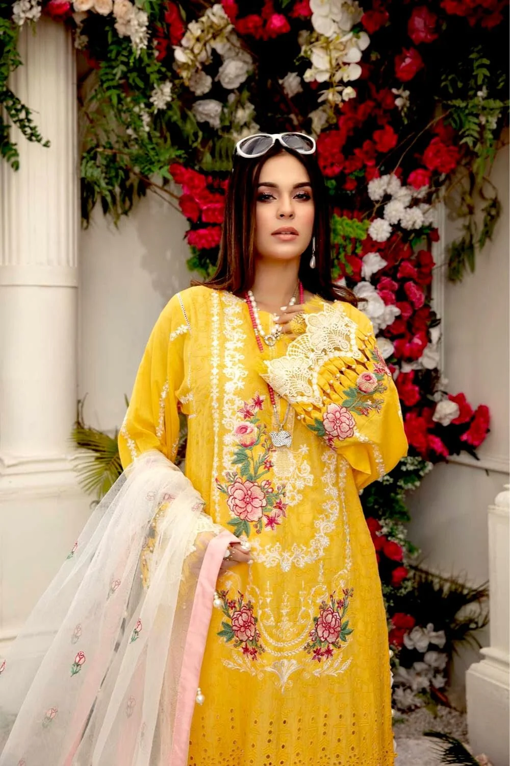 Adan's Libas · Wisteria Schiffli Embroidered Lawn Collection – Xanthic - Image 2