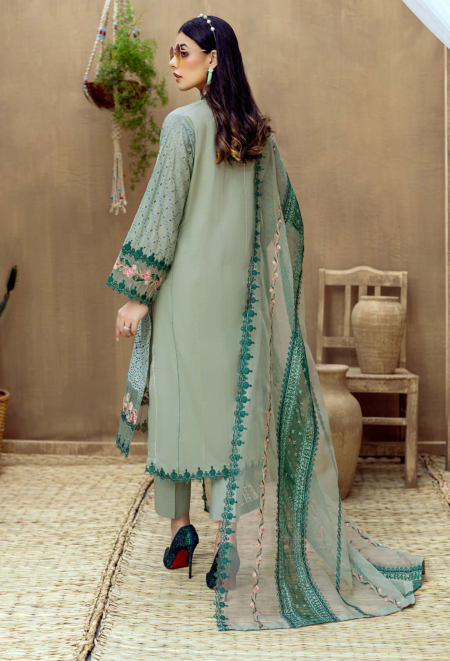 Adan's Libas Zaire Lawn Collection – Geyser - Image 4
