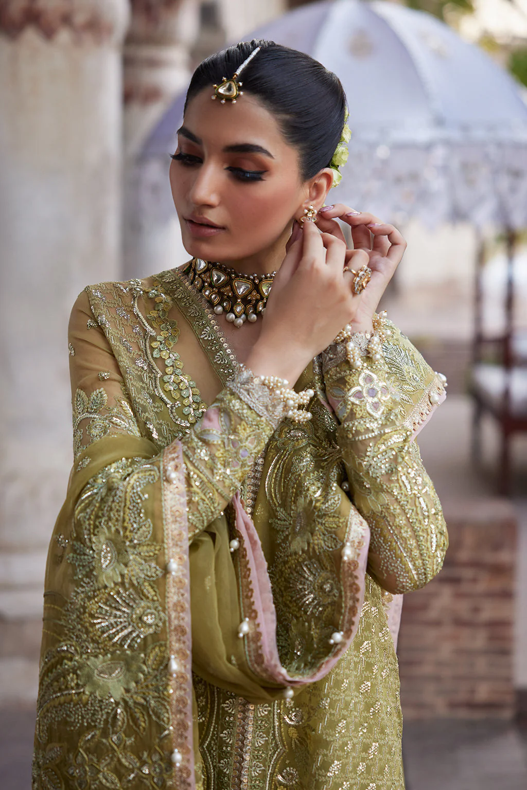 Afrozeh Dastangoi Luxury Wedding Formals – Shehnaz - Image 3