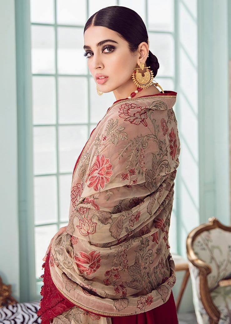 Afrozeh La Fuchsia Luxury Chiffon Collection ‘21 – Coral Mist - Image 4