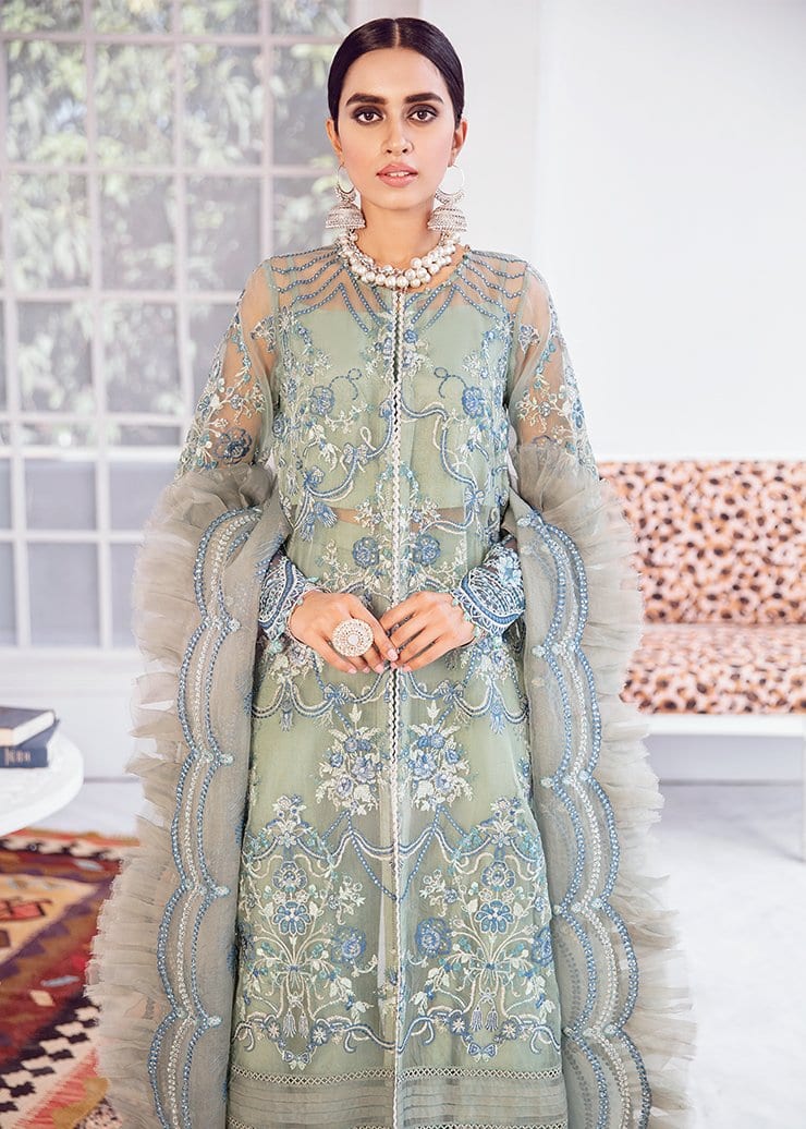Afrozeh La Fuchsia Luxury Chiffon Collection ‘21 – Mint Macaron - Image 4
