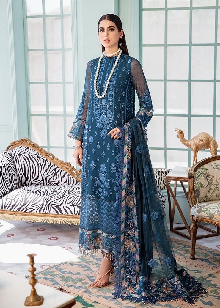 Afrozeh La Fuchsia Luxury Chiffon Collection โ21 โ Sangria