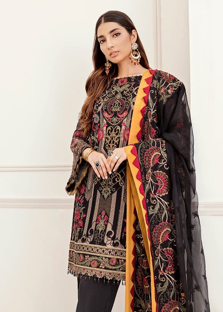 Afrozeh La Fuchsia Luxury Collection 2020 – Coal Clouds - Image 3