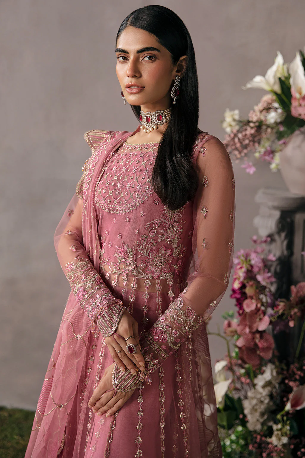 Afrozeh La Fuschia Luxury Formals – Salmon - Image 5