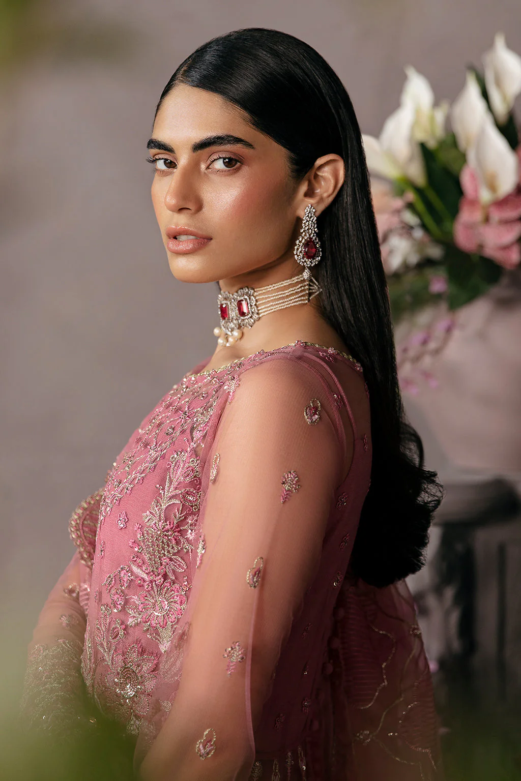 Afrozeh La Fuschia Luxury Formals – Salmon - Image 6