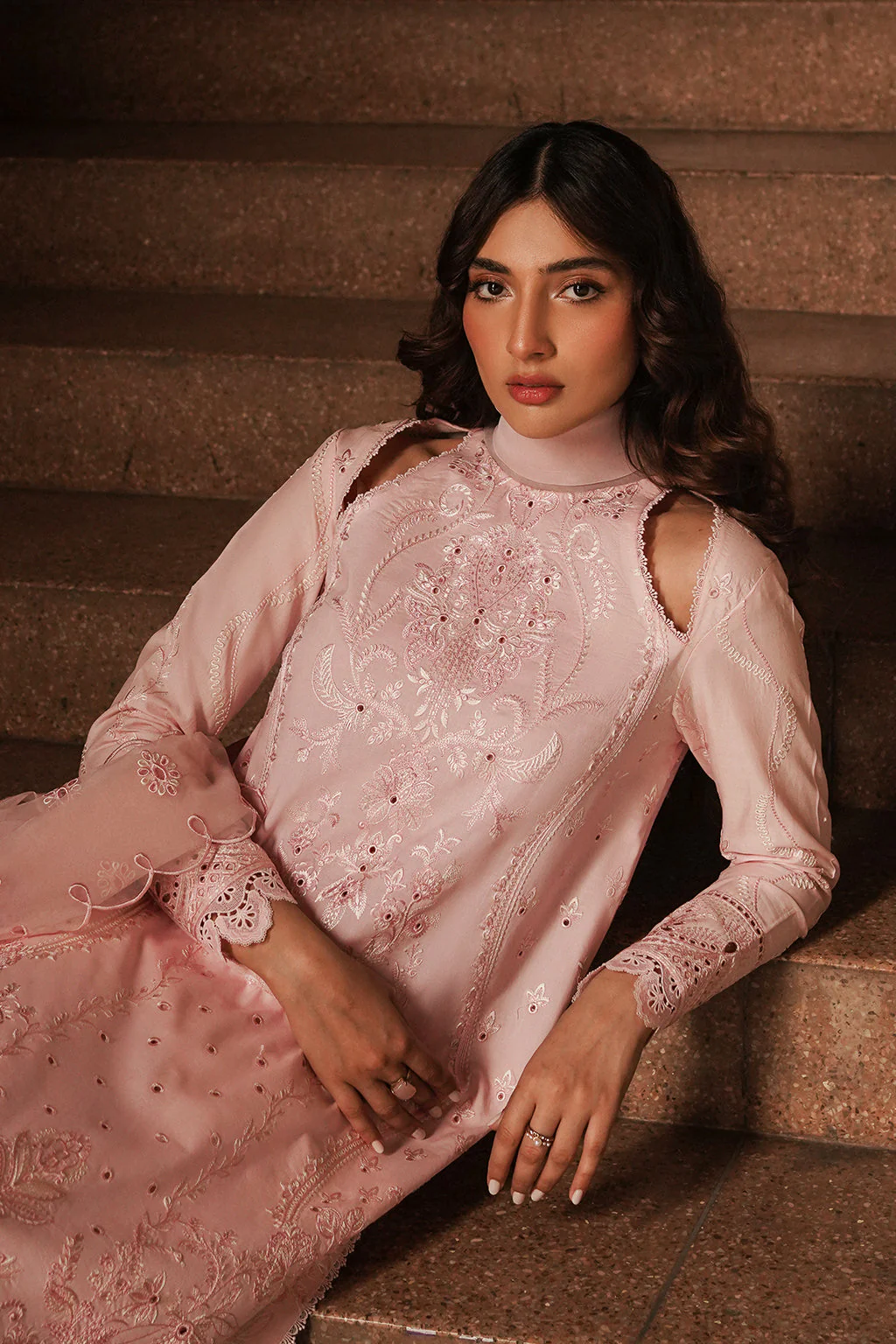 Afrozeh Luxury Chikankari Lawn – Rosella - Image 3