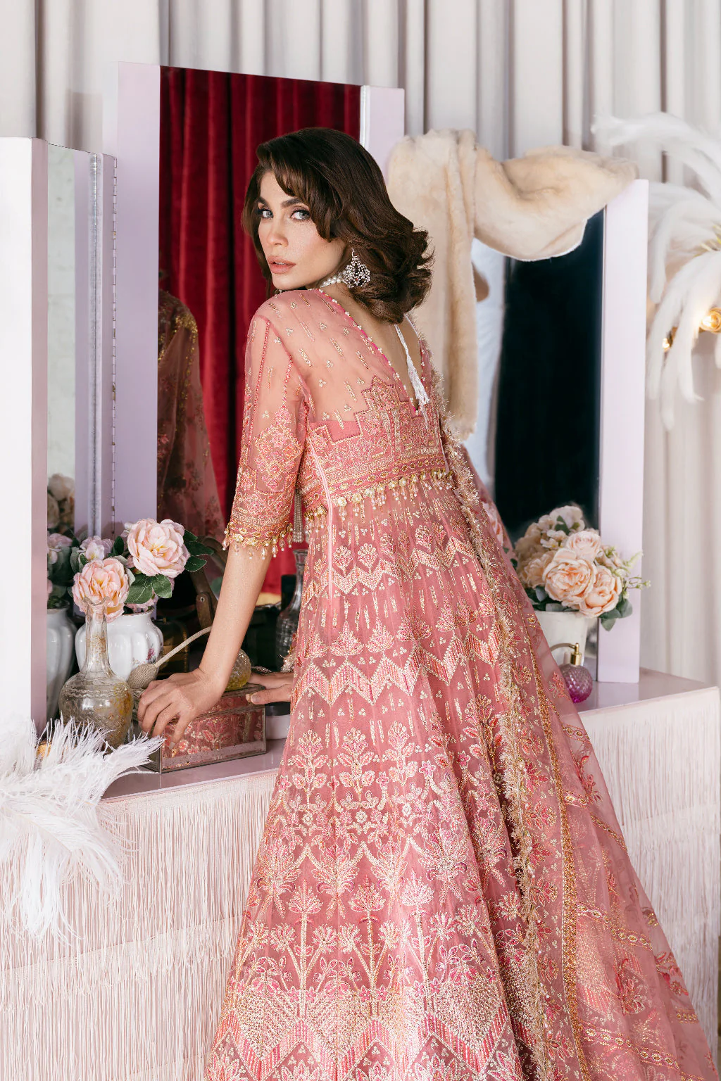 Afrozeh Starlet Luxury Formal Collection – Flamingo Flair - Image 4