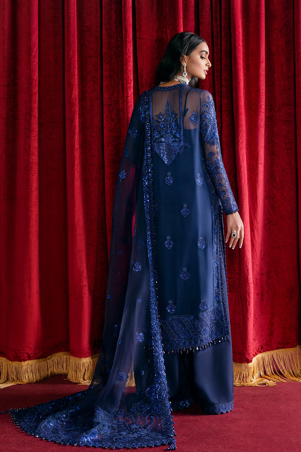Afrozeh Starlet Luxury Formal Collection – Sapphire Elegance - Image 4