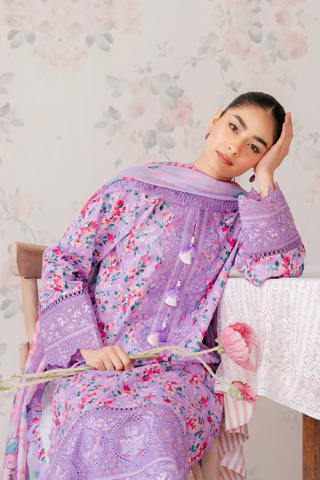 Afrozeh The Floral Charm Lawn Collection – Orchid - Image 6