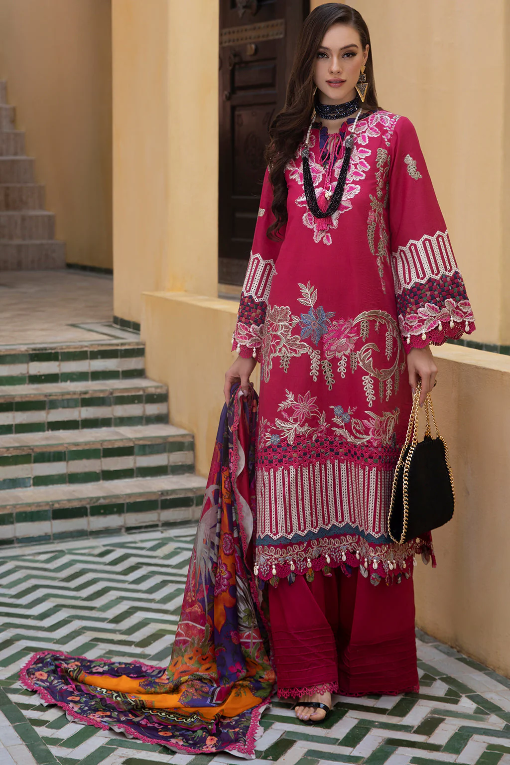 AJR Moksha Alif Luxury Lawn Collection – Amaani