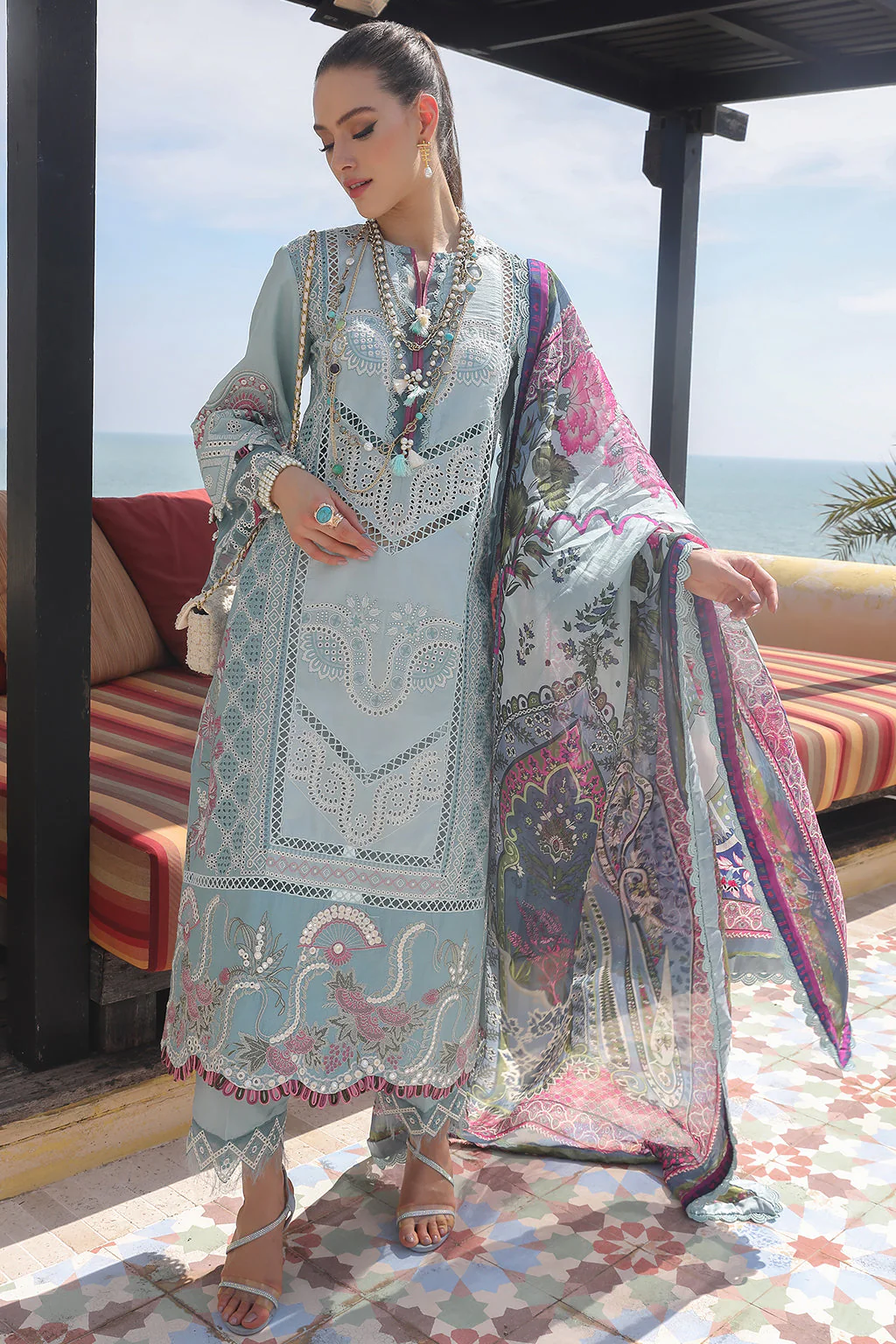 AJR Moksha Alif Luxury Lawn Collection – Najat - Image 4
