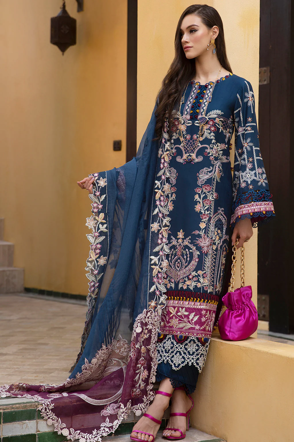 AJR Moksha Alif Luxury Lawn Collection – Sheesh - Image 2