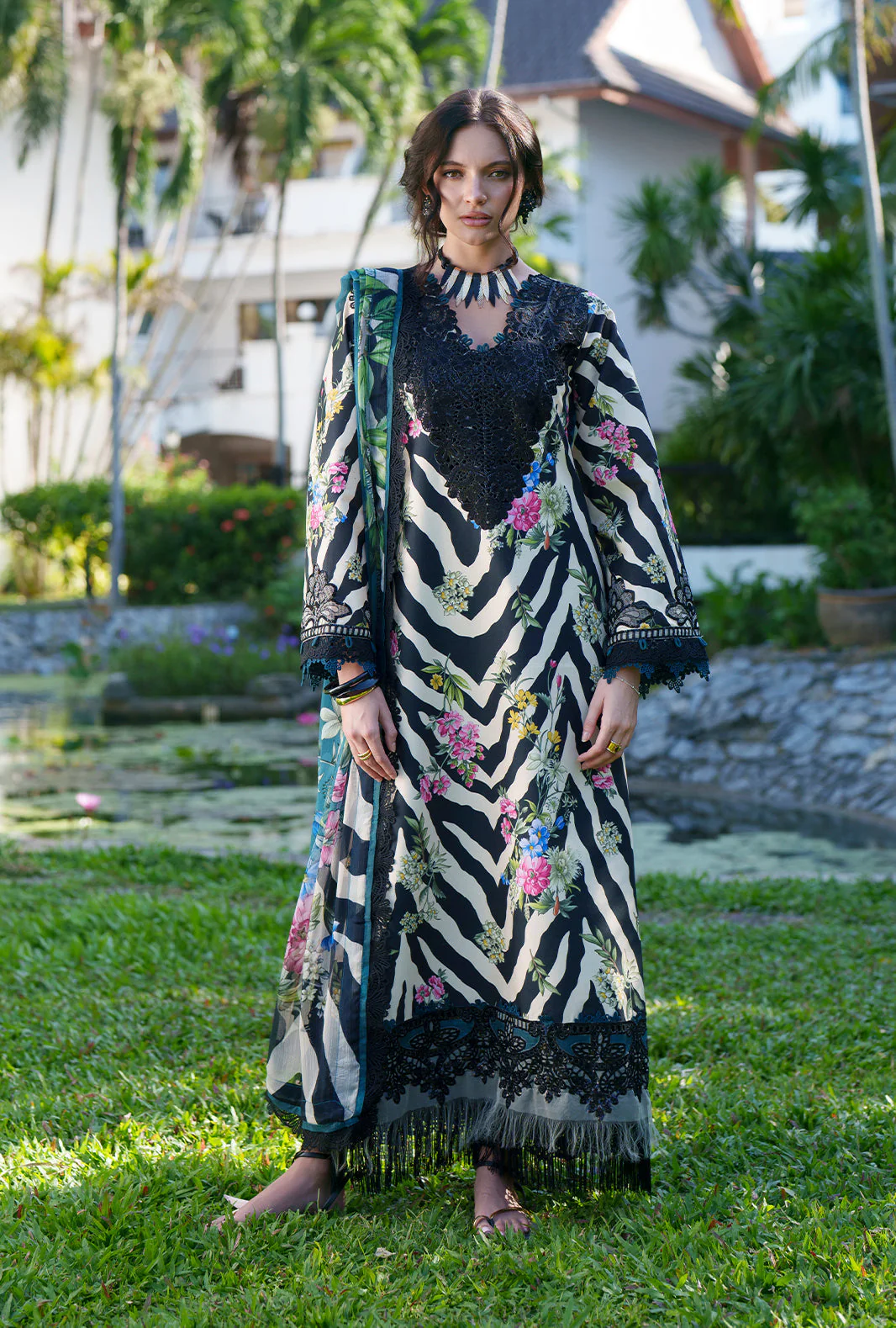 AJR Printed Chikankari Lawn – Iris