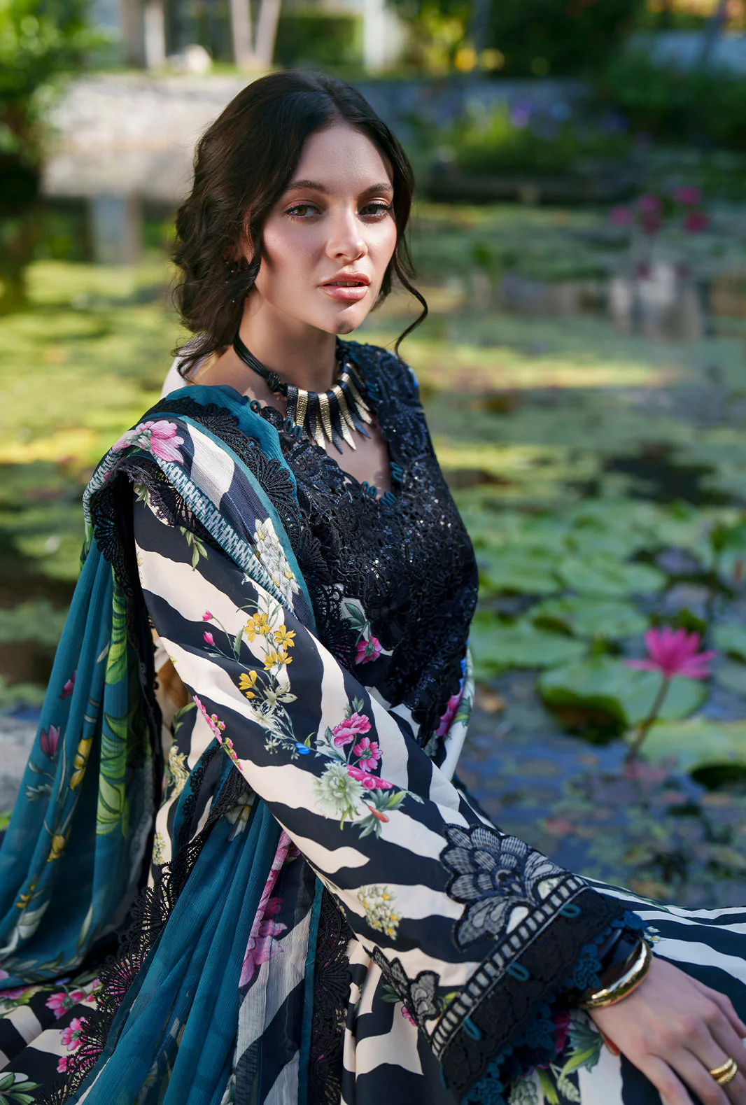 AJR Printed Chikankari Lawn – Iris - Image 8