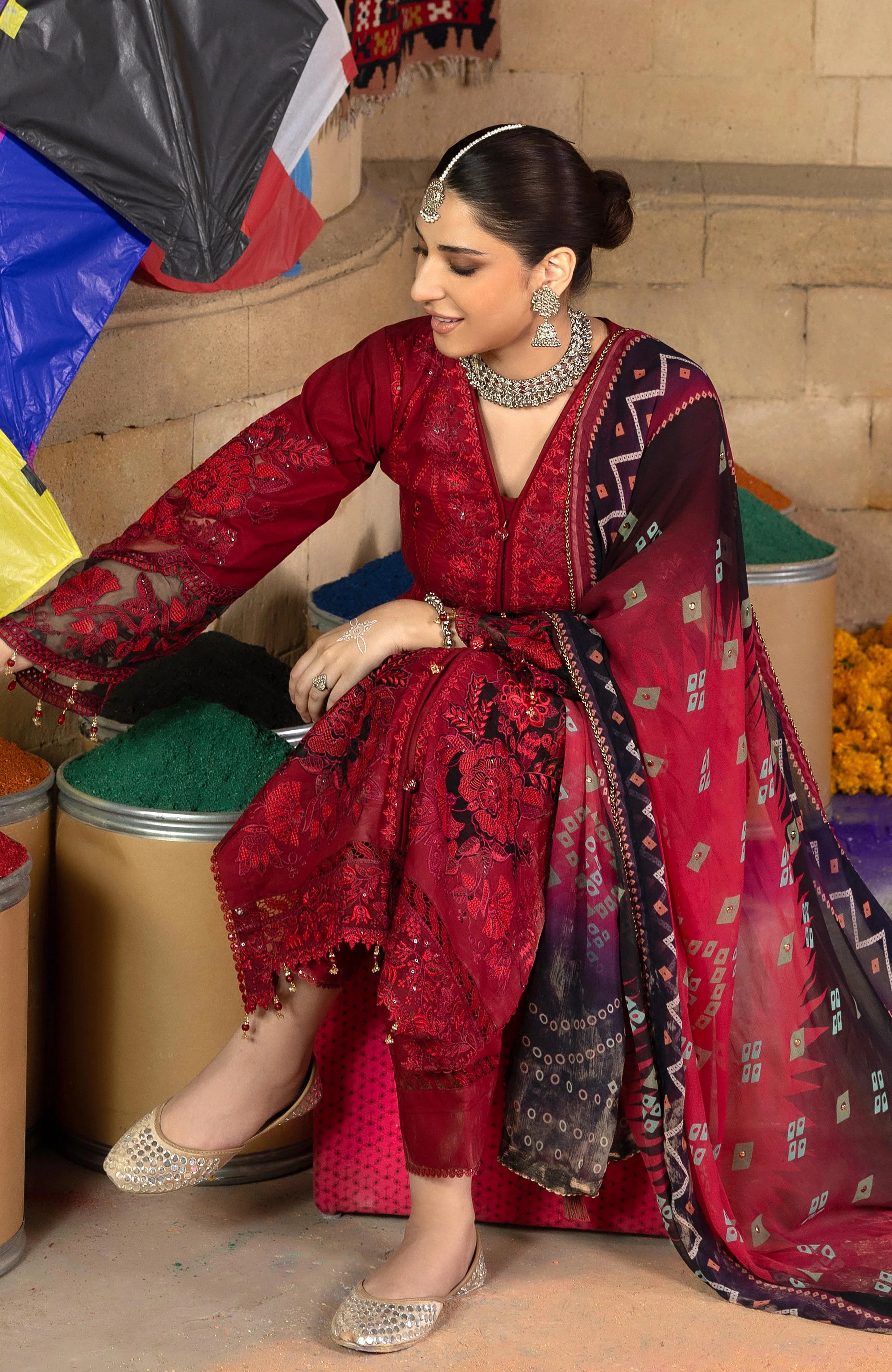 Al Zohaib Bandhani Lawn - The Tales of Jaipur – BTJ-26-09