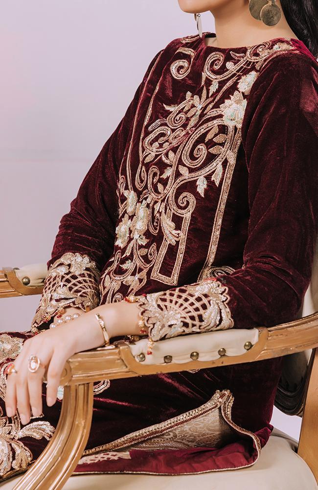 Al Zohaib Velvet Collection 2020 – AZV20-08 - Image 2