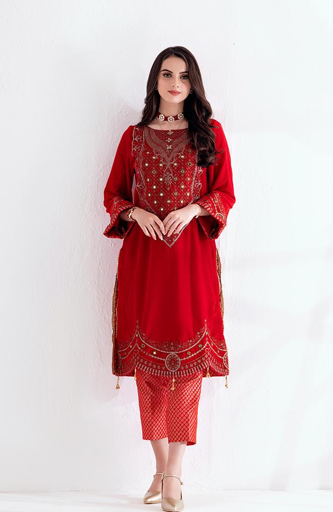 Al Zohaib Velveto Embroidered Velvet Shirt '21 – AZV-21-06 - Image 3