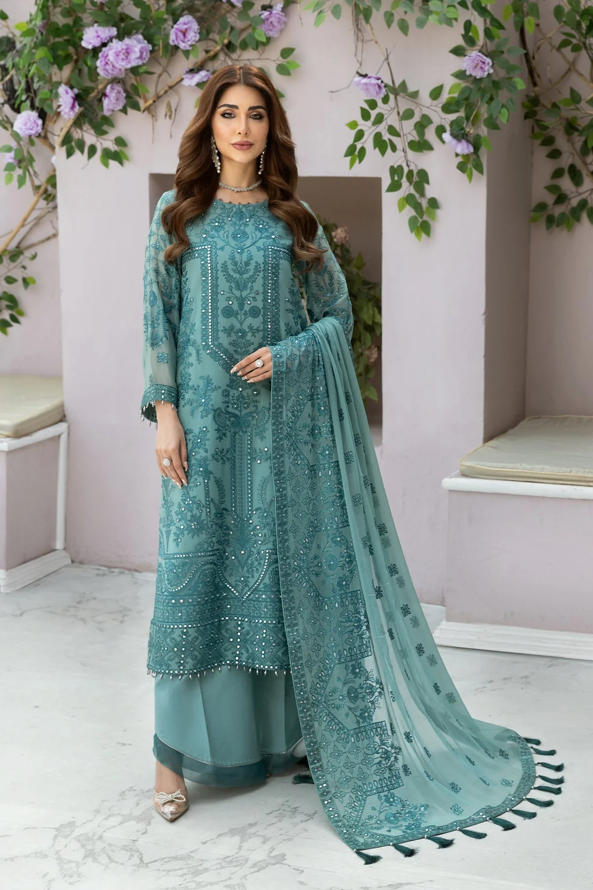 Alizeh Dhaagey Formal Collection – Blue - V01D07 - Image 2